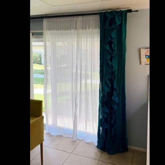 opalhouse white crushed sheer curtain panel 84"x42" (Set of 2) - Picture 4 of 7